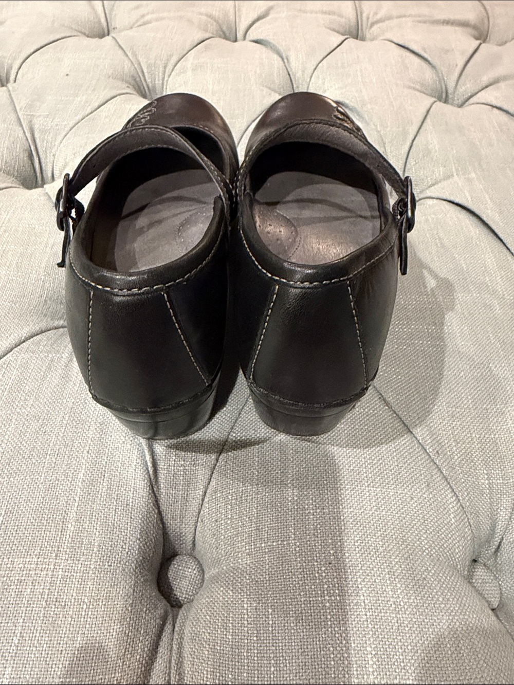 Dansko Black Girls' Mary Jane Dress Shoes with Embroidered Detail - Picture 4 of 6